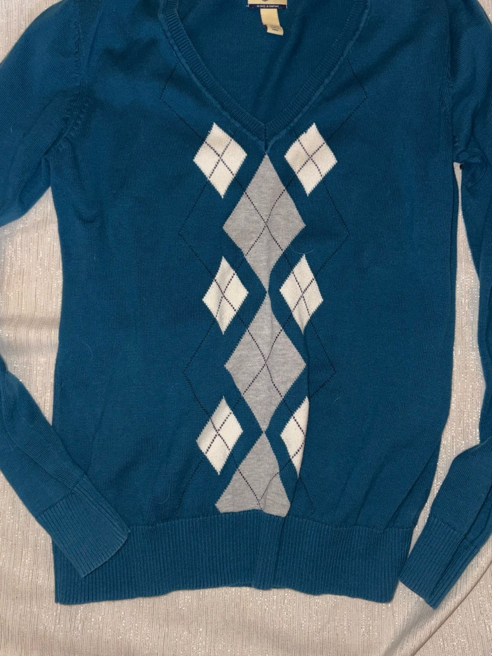 Heritage Collection by Bass V-Neck Argyle Sweater - Women Size small